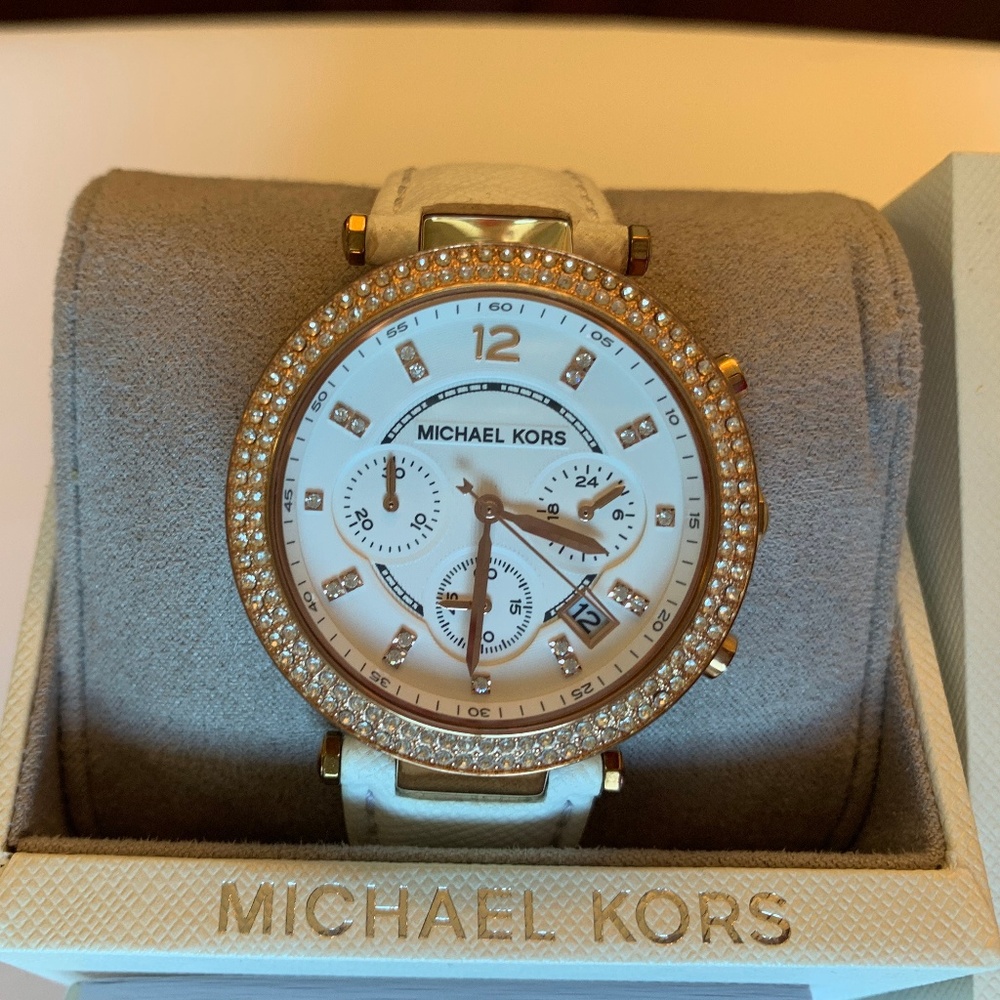 Michael Kors White leather watch